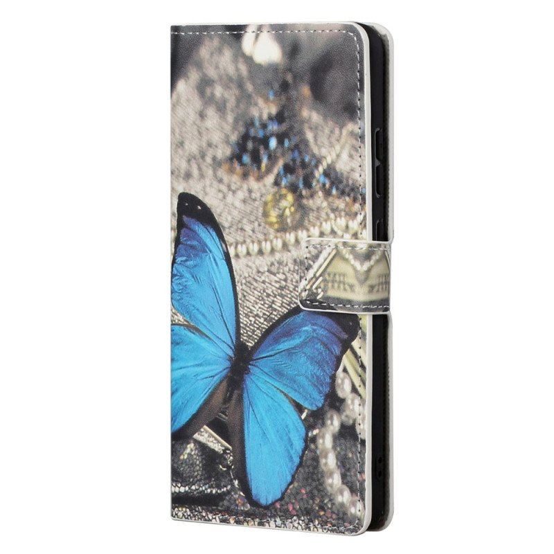 Etui Folio do OnePlus Nord CE 2 5G Motyl Na Tkaninie