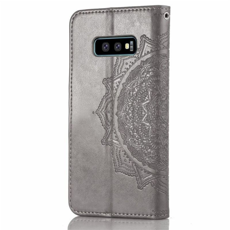 Skórzany Futerał do Samsung Galaxy S10e Anti-fall Mandala Relief Faux Leather