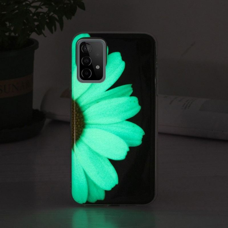 Etui do Samsung Galaxy A52 5G / A52 4G / A52s 5G Anti-fall Fluorescencyjna Stokrotka