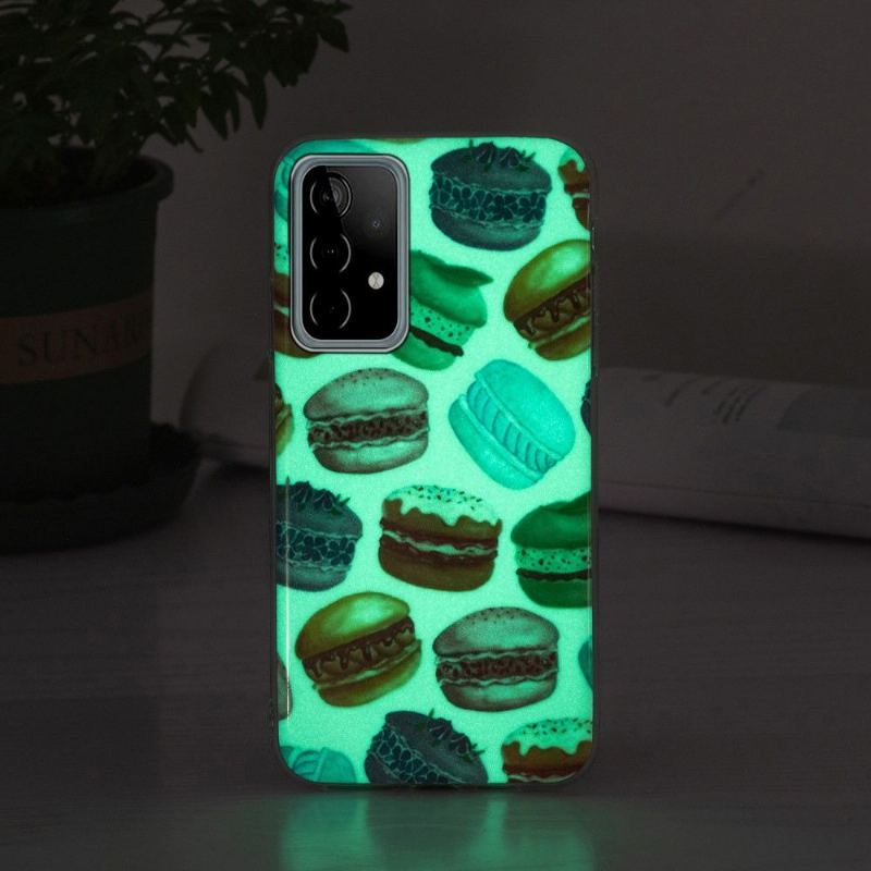 Etui do Samsung Galaxy A52 5G / A52 4G / A52s 5G Anti-fall Fluorescencyjne Makaroniki