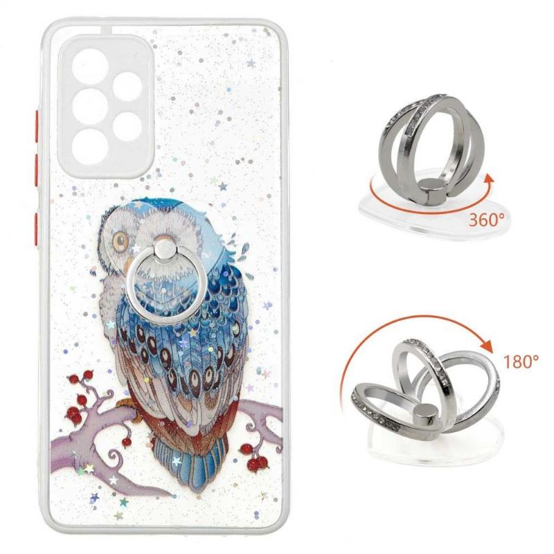 Etui do Samsung Galaxy A52 5G / A52 4G / A52s 5G Anti-fall Siedząca Sowa Z Pierścieniem