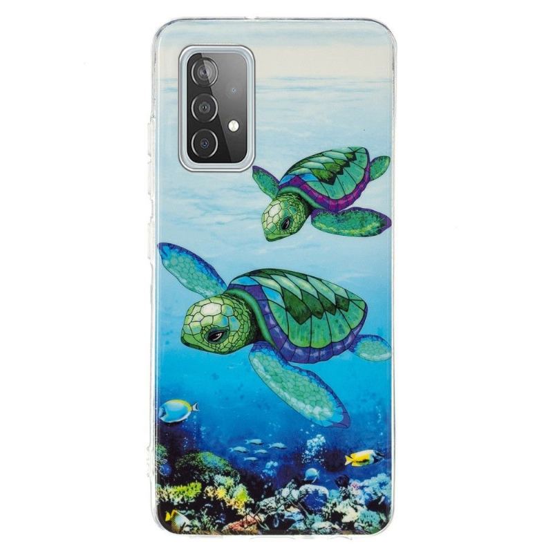 Etui do Samsung Galaxy A52 5G / A52 4G / A52s 5G Fluorescencyjne Żółwie