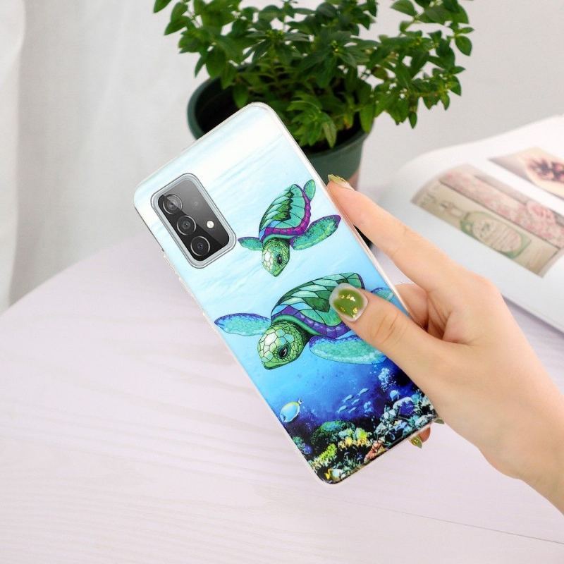 Etui do Samsung Galaxy A52 5G / A52 4G / A52s 5G Fluorescencyjne Żółwie