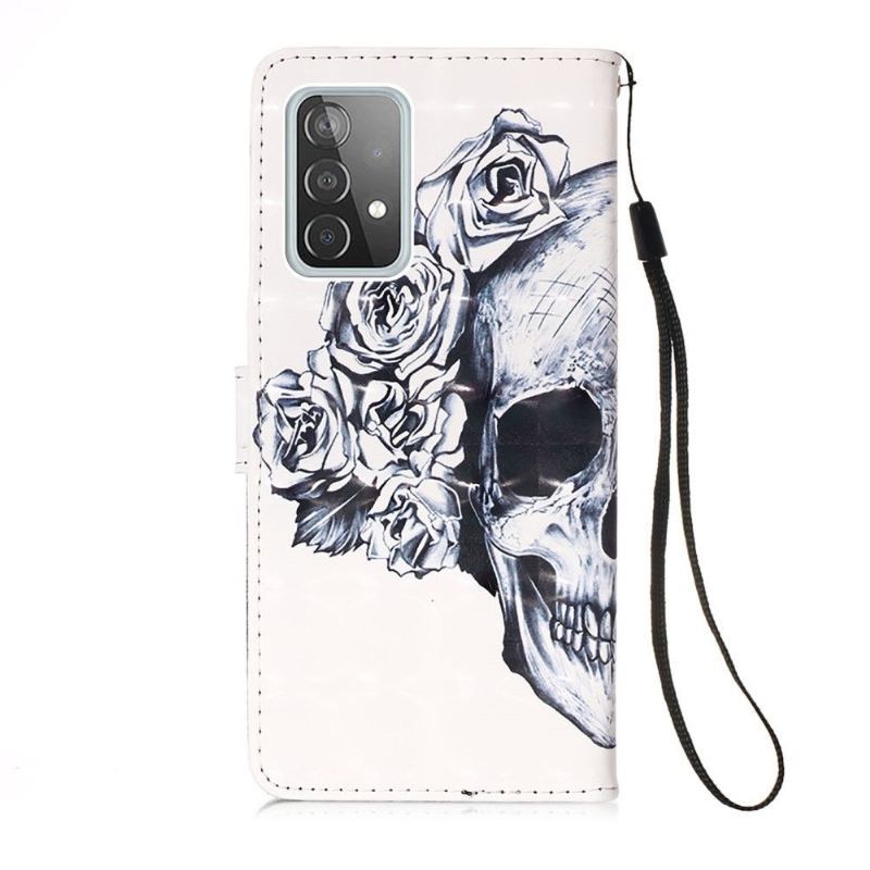 Etui Folio do Samsung Galaxy A52 5G / A52 4G / A52s 5G Classic Kwiatowa Czaszka