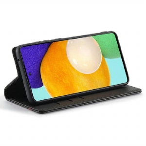 Etui Folio do Samsung Galaxy A52 5G / A52 4G / A52s 5G Efekt Skóry Z Włókna Węglowego