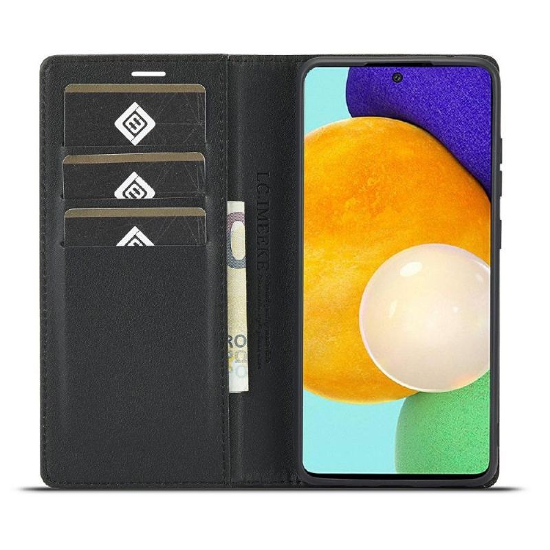 Etui Folio do Samsung Galaxy A52 5G / A52 4G / A52s 5G Efekt Skóry Z Włókna Węglowego