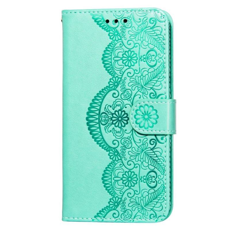 Etui Folio do Samsung Galaxy A52 5G / A52 4G / A52s 5G Koronkowy Wzór Ze Sztucznej Skóry