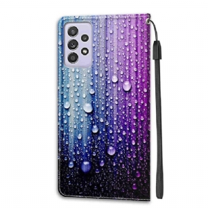 Etui Folio do Samsung Galaxy A52 5G / A52 4G / A52s 5G Obrzeża Krople Wody