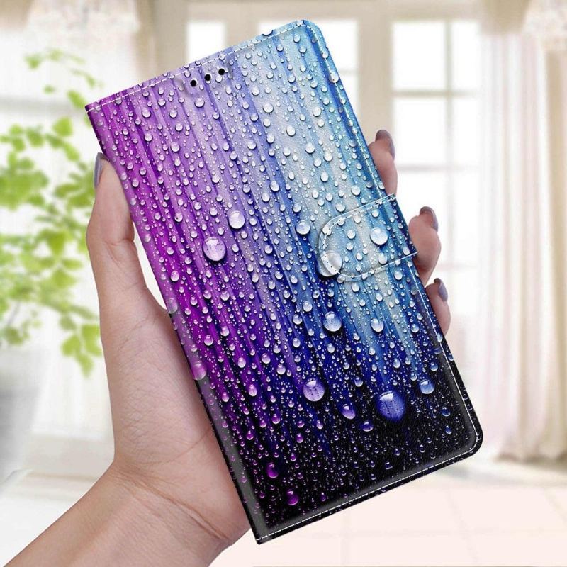 Etui Folio do Samsung Galaxy A52 5G / A52 4G / A52s 5G Obrzeża Krople Wody