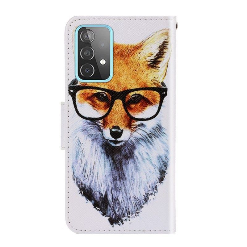 Etui Folio do Samsung Galaxy A52 5G / A52 4G / A52s 5G Obrzeża Okularnik Lis