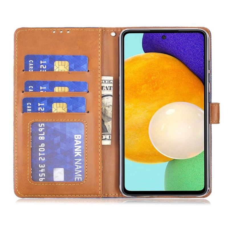 Etui Na Telefon Pokrowce do Samsung Galaxy A52 5G / A52 4G / A52s 5G Biznes Płótno Efekt Oksford