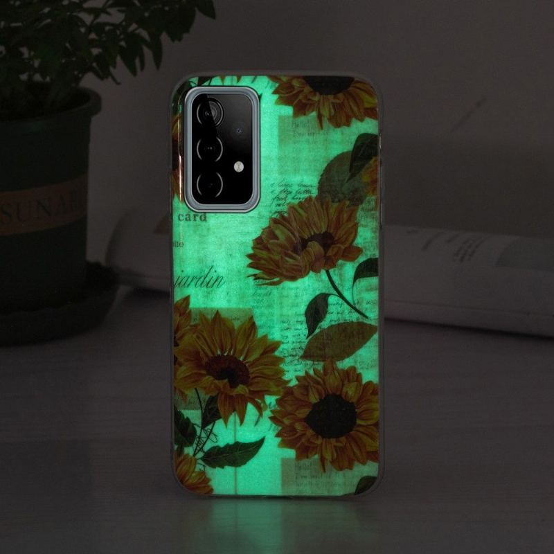 Futerały do Samsung Galaxy A52 5G / A52 4G / A52s 5G Obrzeża Fluorescencyjny Słonecznik Vintage