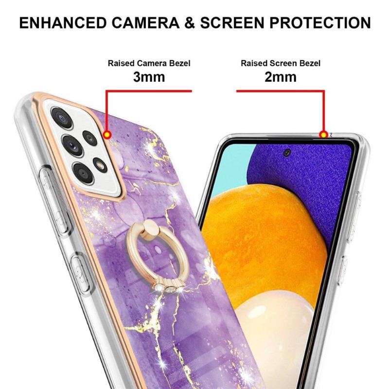 Futerały do Samsung Galaxy A52 5G / A52 4G / A52s 5G Obrzeża Marble Z Pierścieniem Funkcyjnym Wsparcia