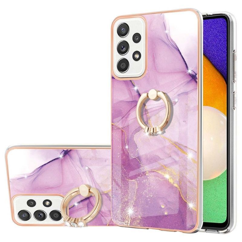 Futerały do Samsung Galaxy A52 5G / A52 4G / A52s 5G Obrzeża Marble Z Pierścieniem Funkcyjnym Wsparcia