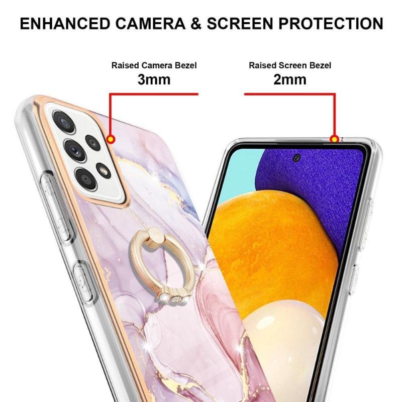 Futerały do Samsung Galaxy A52 5G / A52 4G / A52s 5G Obrzeża Marble Z Pierścieniem Funkcyjnym Wsparcia