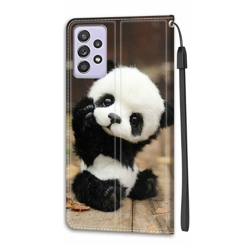 Skórzany Futerał do Samsung Galaxy A52 5G / A52 4G / A52s 5G Mała Panda