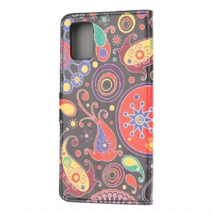 Skórzany Futerał do Samsung Galaxy A52 5G / A52 4G / A52s 5G Paisley_kwiaty