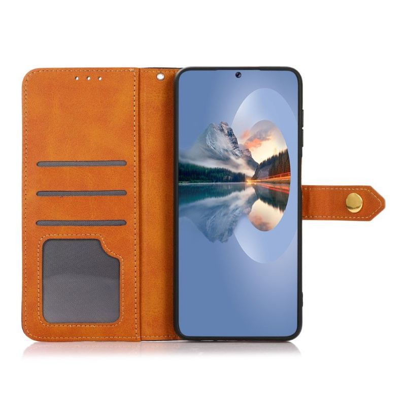 Etui Folio do Poco M3 Pro 5G Khazneh Bicolor Sztuczna Skóra