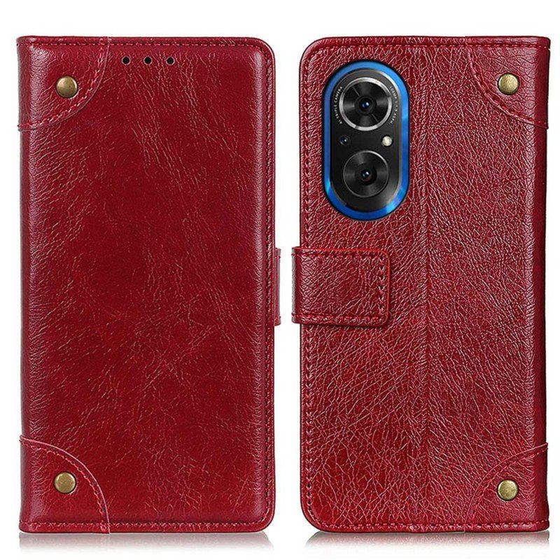 Etui Folio do Honor 50 SE Nity W Stylu Vintage Ze Skóry Nappa