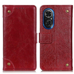 Etui Folio do Honor 50 SE Nity W Stylu Vintage Ze Skóry Nappa