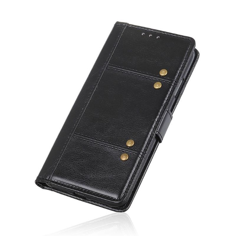 Etui Folio do Xiaomi Redmi Note 9 Premium Sztuczna Skóra Z Nitami