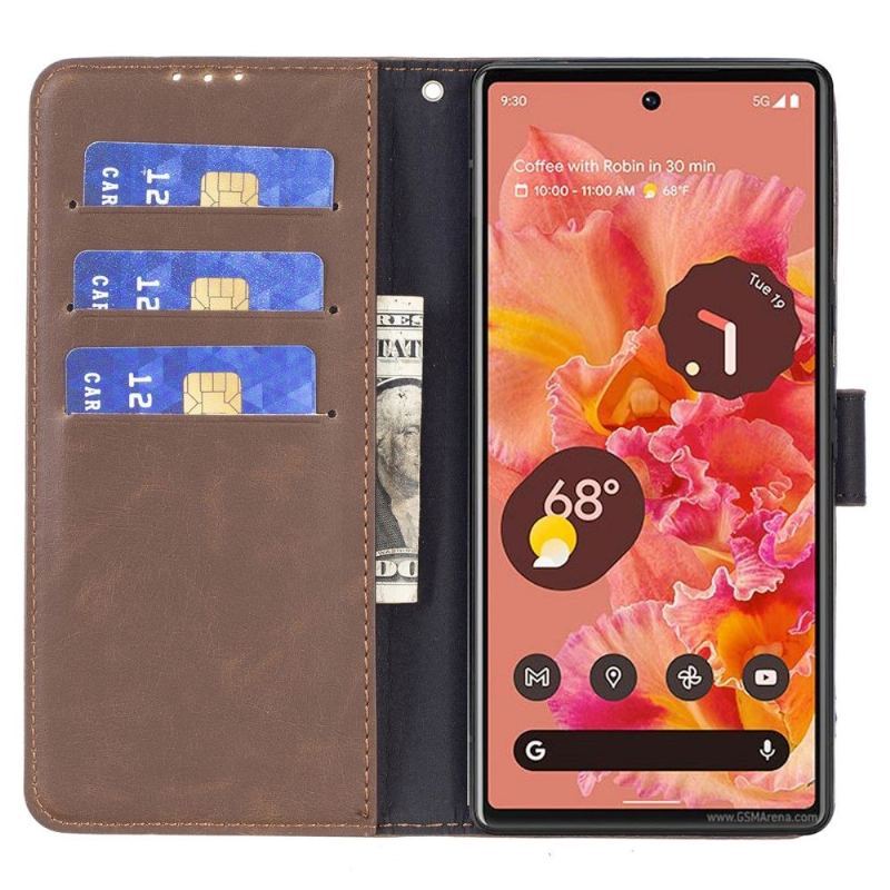 Etui do Google Pixel 6 Pro Etui Folio Retro Faux Leather Folio