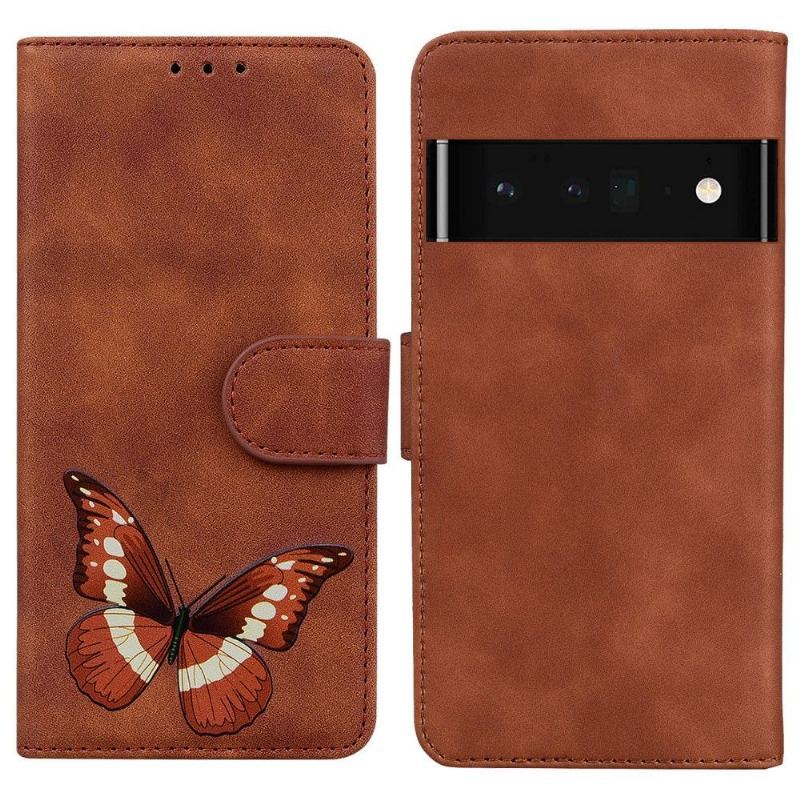 Etui Folio do Google Pixel 6 Pro Classic Etui Ochronne Kolorowa Ochrona Motyla