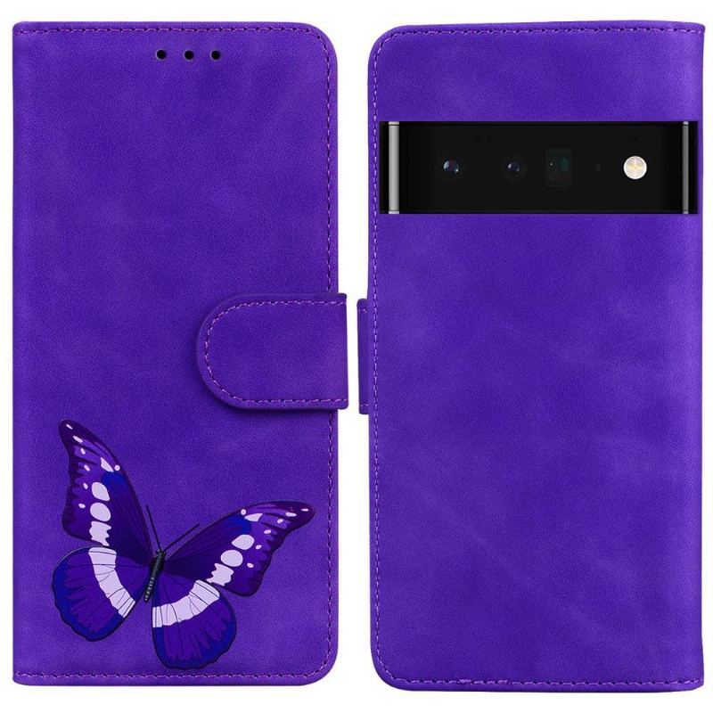 Etui Folio do Google Pixel 6 Pro Classic Etui Ochronne Kolorowa Ochrona Motyla