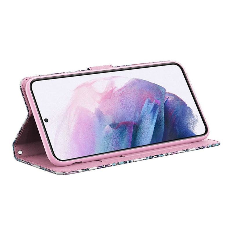 Etui Folio do Google Pixel 6 Pro Obrzeża Kwiat Drzewo