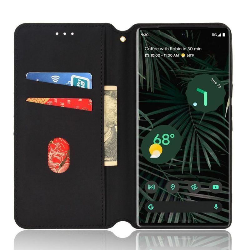 Etui Folio do Google Pixel 6 Pro Skórzany Futerał Geometria Projektu