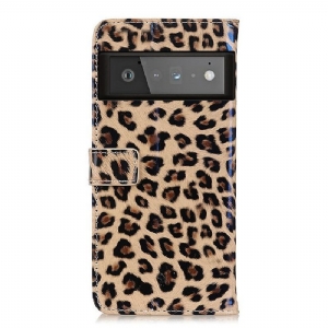 Obudowa Etui Na Telefon do Google Pixel 6 Pro Faux Leather Leopard Style