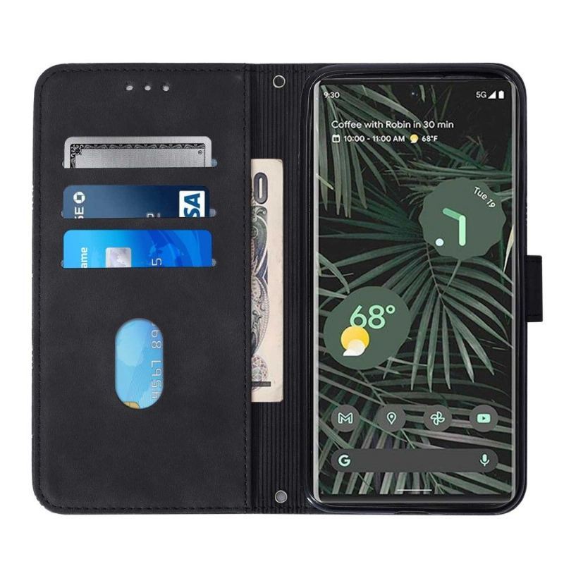 Obudowa Etui Na Telefon do Google Pixel 6 Pro Skórzany Efekt Geometryczny Wzór