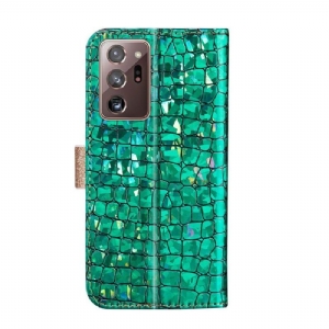 Etui do Samsung Galaxy Note 20 Ultra Croc Effect Glamour Cekiny