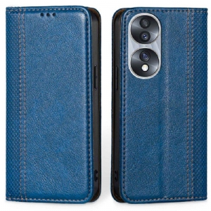 Etui Na Telefon do Honor 70 Etui Folio Skórzane Szwy Liczi