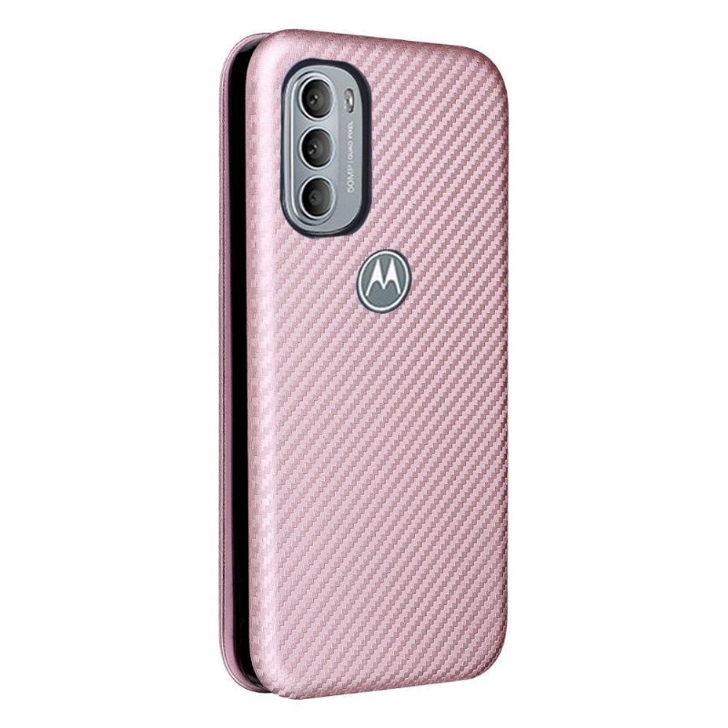 Etui Folio do Motorola Moto G31 / Moto G41 Classic Skóra Ekologiczna Z Włókna Węglowego