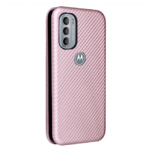 Etui Folio do Motorola Moto G31 / Moto G41 Classic Skóra Ekologiczna Z Włókna Węglowego