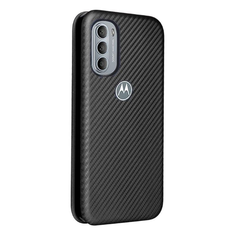 Etui Folio do Motorola Moto G31 / Moto G41 Classic Skóra Ekologiczna Z Włókna Węglowego