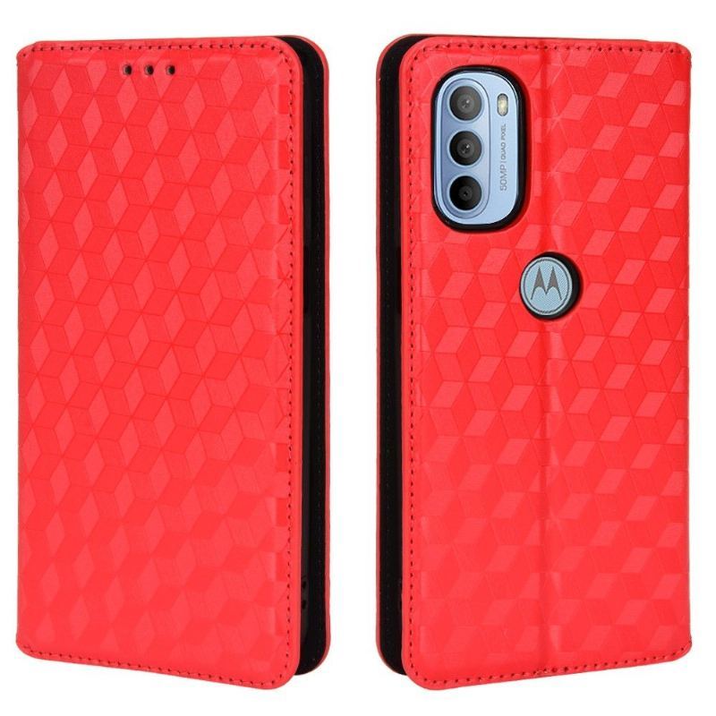 Etui Folio do Motorola Moto G31 / Moto G41 Classic Skórzany Futerał Geometria Projektu