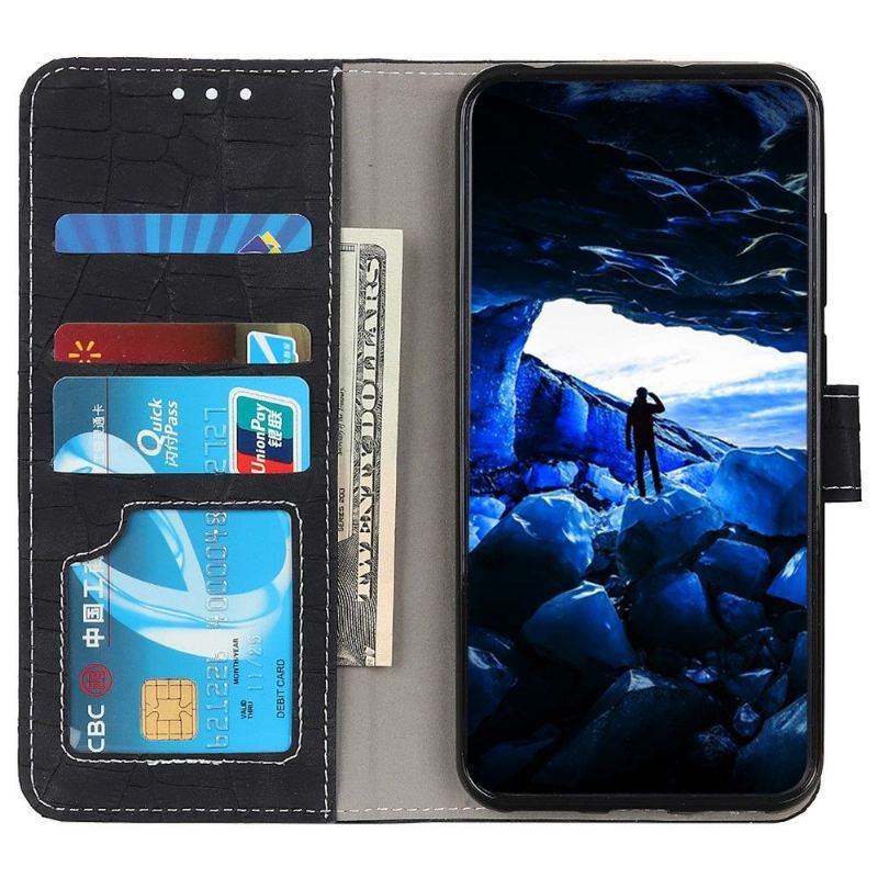 Etui Folio do Motorola Moto G31 / Moto G41 Croco Look Stitching