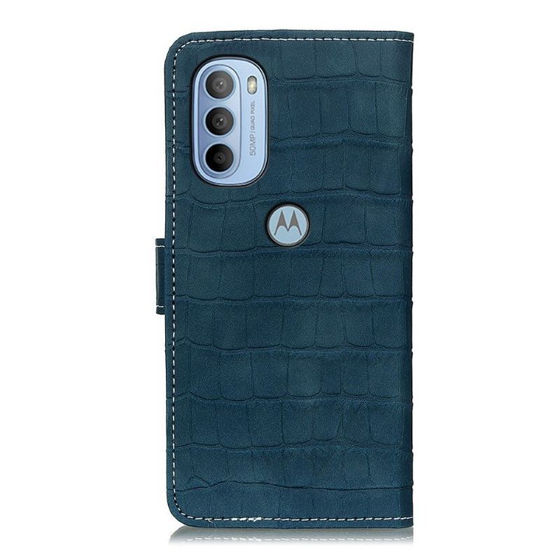 Etui Folio do Motorola Moto G31 / Moto G41 Croco Look Stitching