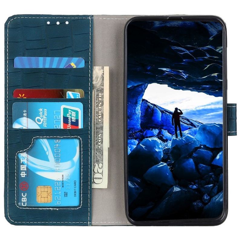 Etui Folio do Motorola Moto G31 / Moto G41 Croco Look Stitching