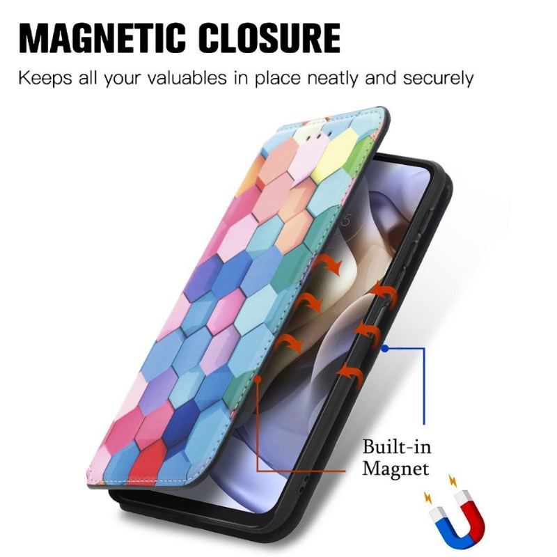 Etui Folio do Motorola Moto G31 / Moto G41 Kolorowy Plaster Miodu