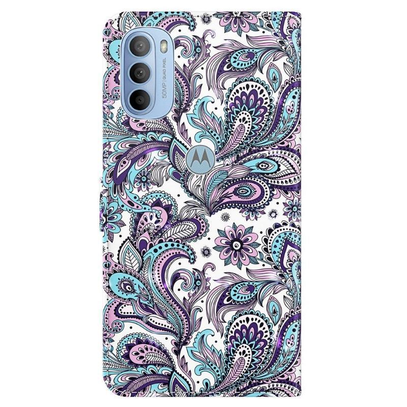 Etui Folio do Motorola Moto G31 / Moto G41 Obrzeża Paisley Kwiaty