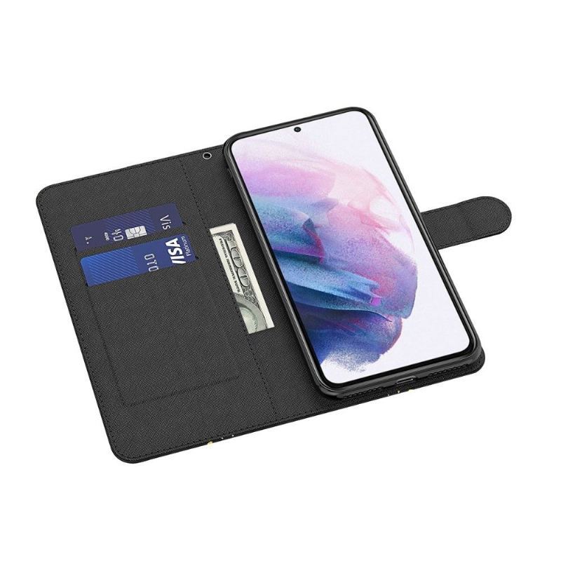 Etui Folio do Motorola Moto G31 / Moto G41 Złote Motyle Ilustracja