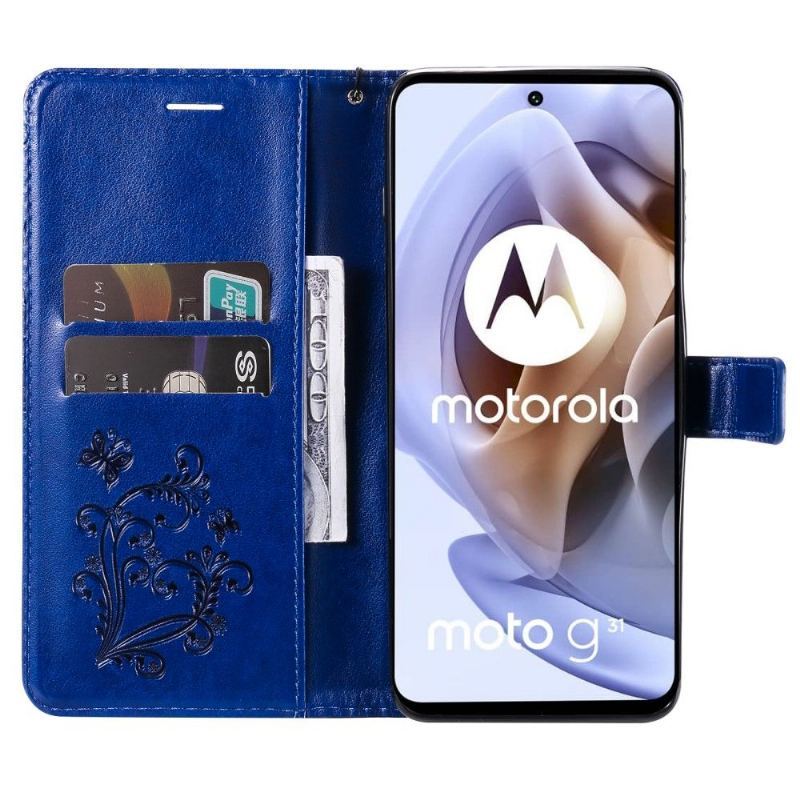 Etui Na Telefon Pokrowce do Motorola Moto G31 / Moto G41 Biznes Obsługa Funkcji Motyli