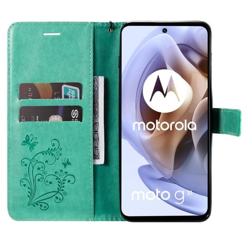 Etui Na Telefon Pokrowce do Motorola Moto G31 / Moto G41 Biznes Obsługa Funkcji Motyli