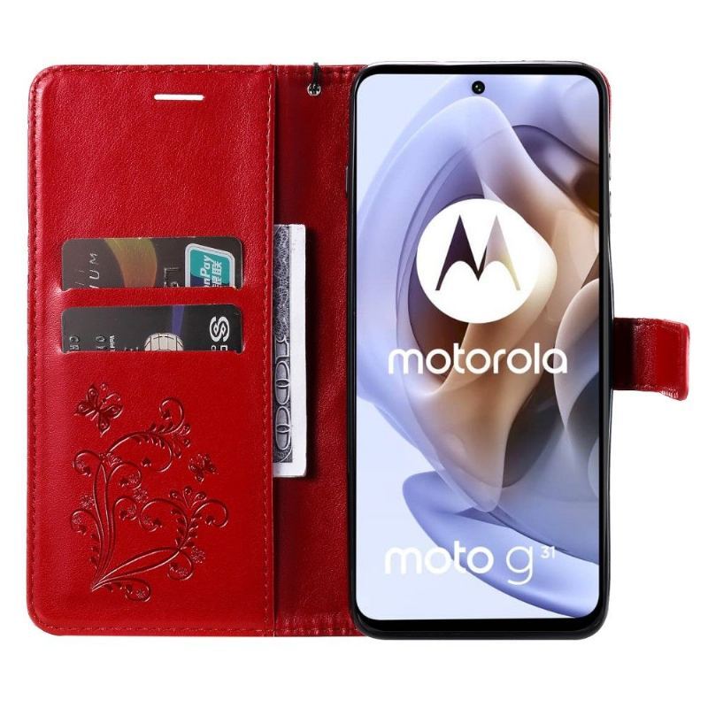 Etui Na Telefon Pokrowce do Motorola Moto G31 / Moto G41 Biznes Obsługa Funkcji Motyli