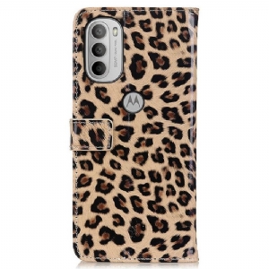 Obudowa Etui Na Telefon do Motorola Moto G31 / Moto G41 Faux Leather Leopard Style