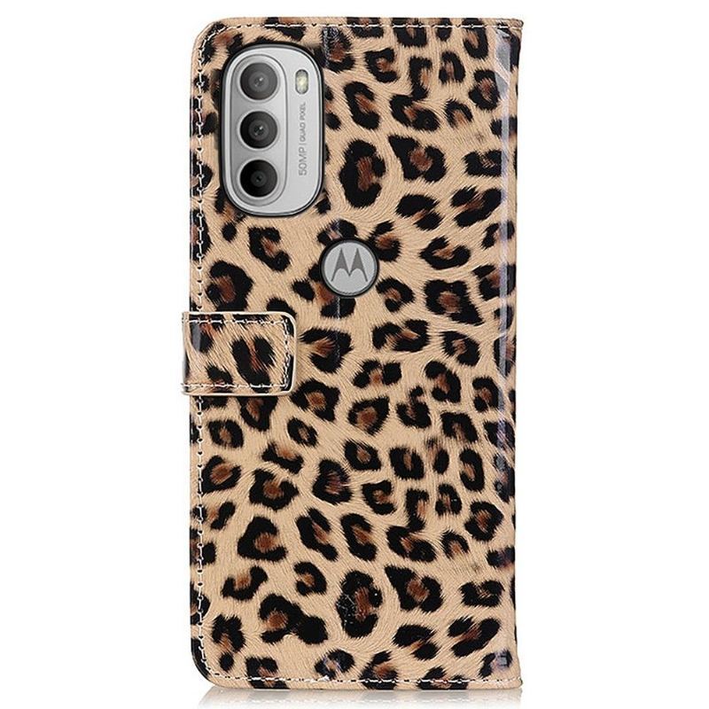 Obudowa Etui Na Telefon do Motorola Moto G31 / Moto G41 Faux Leather Leopard Style