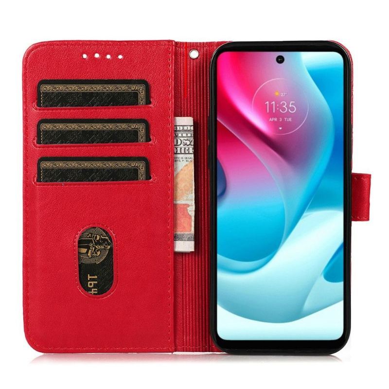 Skórzany Futerał do Motorola Moto G31 / Moto G41 Etui Folio Rabat Grid